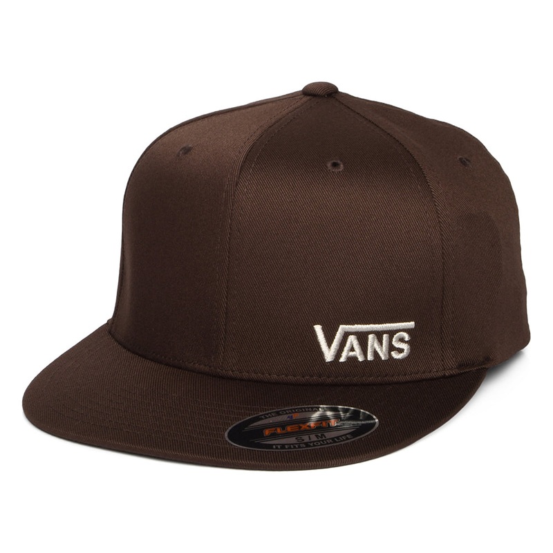 Vans Hats Splitz Flexfit Baseball Cap – Dark Brown Small/Medium