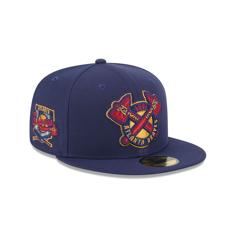 Atlanta Braves Blue Tartan 59FIFTY Fitted Hat 7