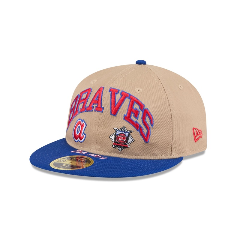 Atlanta Braves Camel Retro Crown 59FIFTY Fitted Hat 7
