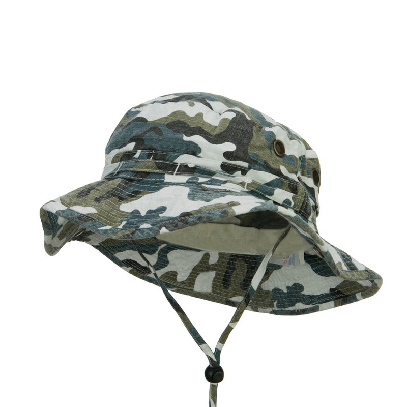 Camouflage Washed Hunting Hat Blue Camo M