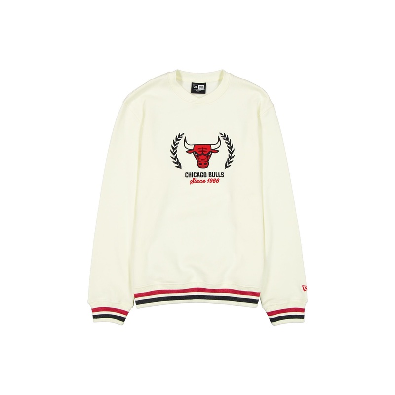 Chicago Bulls Throwback Chrome White Crewneck S