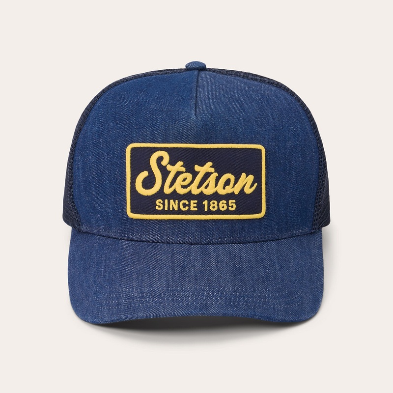 Dark Denim 1865 Patch Trucker Cap Blue O/S