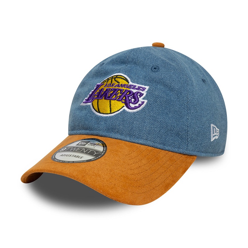 New Era 9TWENTY L.A. Lakers Baseball Cap – NBA Denim Midi – Blue-Tan Adjustable
