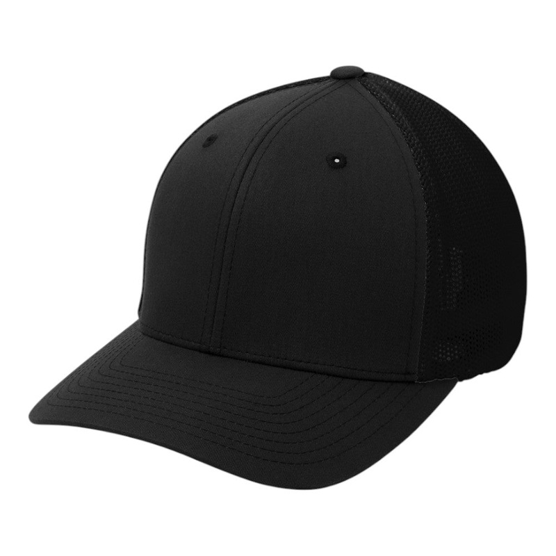Port Authority C812 Flexfit Mesh Back Cap Black/ Black S/M