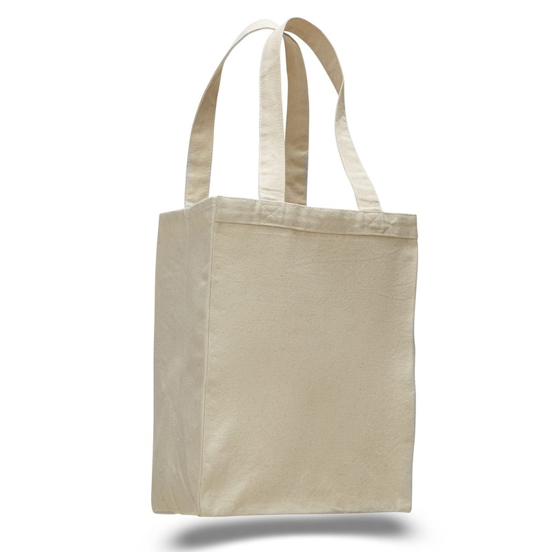 Q-Tees 12L Gussetted Shopping Bag, Cotton Canvas Tote Bag – Q1000 Black