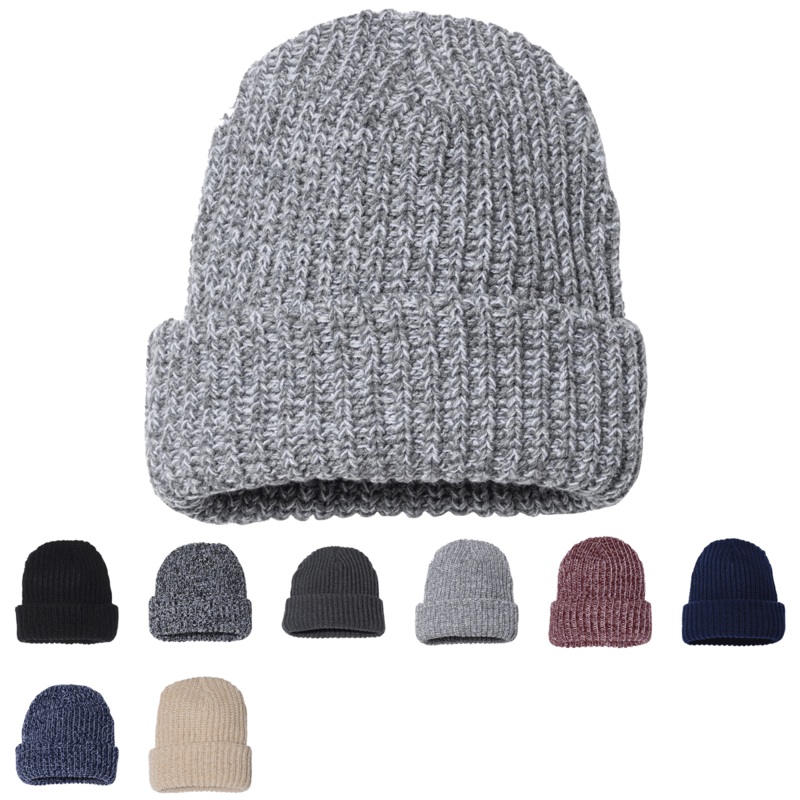 Sportsman SP90 – 12″ Chunky Knit Cuffed Beanie, Knit Cap Black