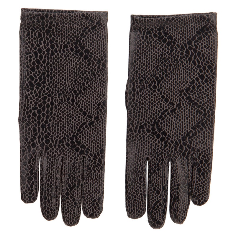 Women’s Python Print Glove Grey One Size