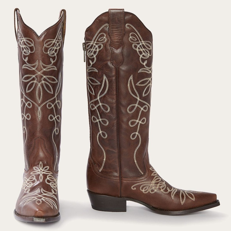 Adeline Burnished Brown Back Zip Cowboy Boot Brown 5
