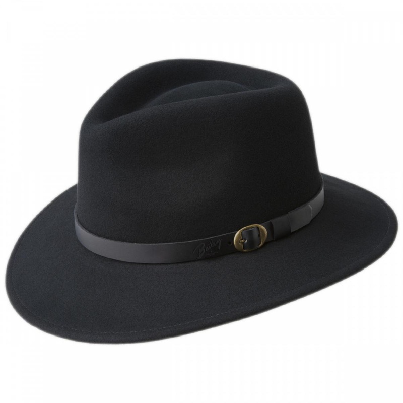 Briar Wool LiteFelt Fedora Hat BLACK S