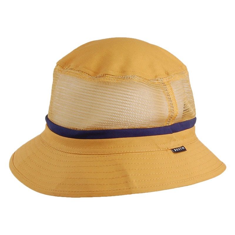 Brixton Hats Hardy Mesh Bucket Hat – Mustard Small-56cm