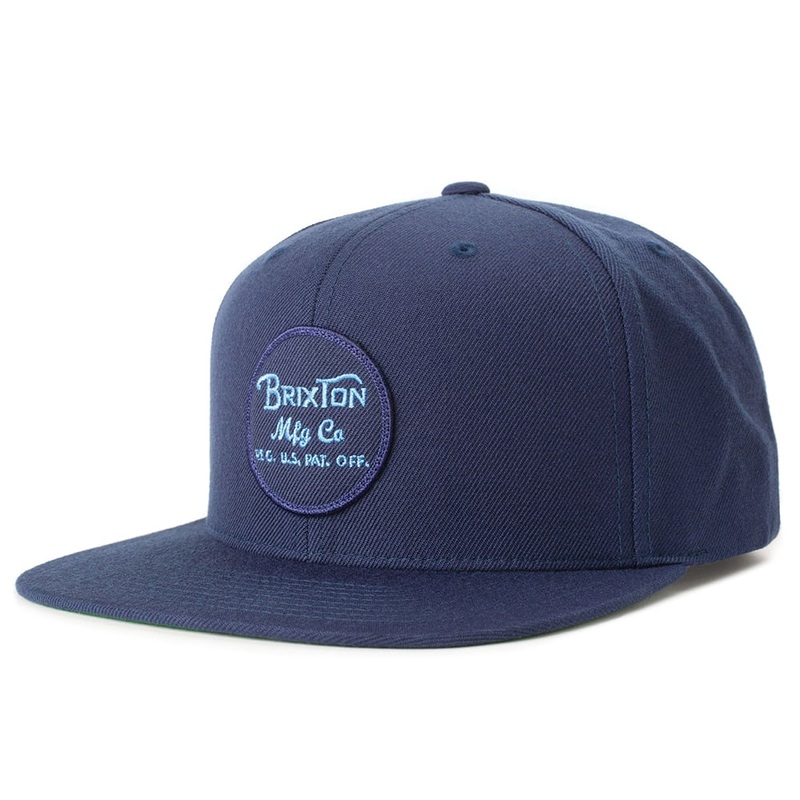 Brixton Hats Wheeler Cotton Snapback Cap – Washed Navy Adjustable