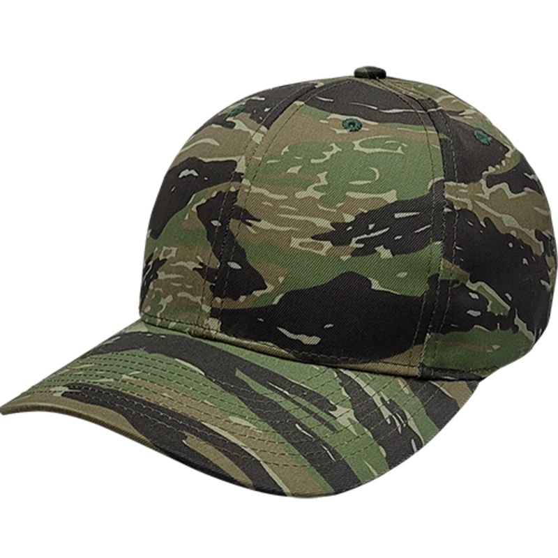 Cali Headwear KL100TG Tiger Green Camo 6 Panel Cap USA Made Tiger Green Camo