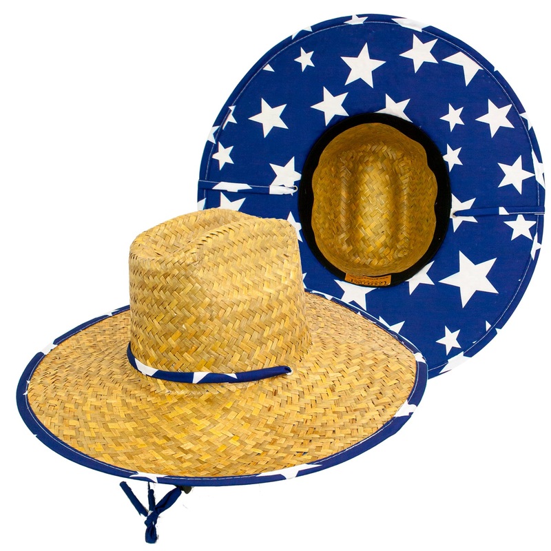 Goldcoast Blue Star Straw Lifeguard Hat GCB3329 Natural