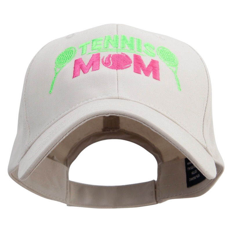 Happy Tennis Mom Embroidered Low Profile Organic Cotton Cap Stone One Size