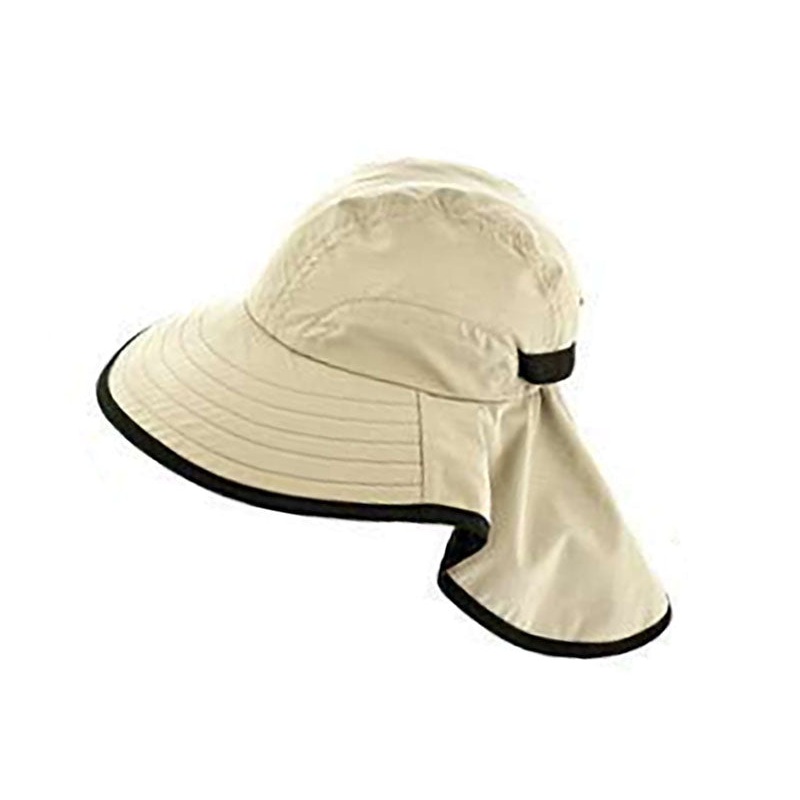 Large Bill Cap with Wide Neck Flap Sun Shield – Karen Keith Sand XS/S
