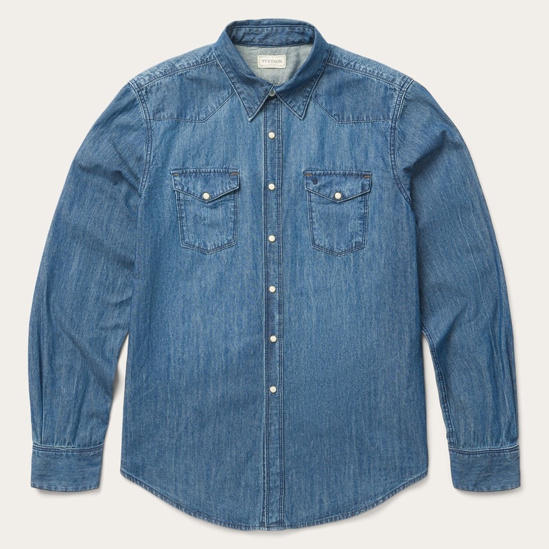 Medium Blue Denim Shirt Blue S