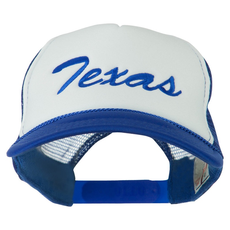Mid States Texas Embroidered Foam Mesh Back Cap Royal White One Size