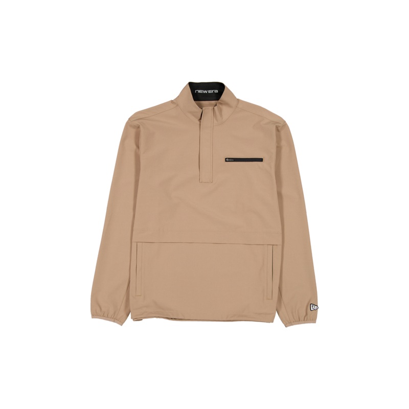 New Era Branded Taupe Gray Golf Half-Zip S