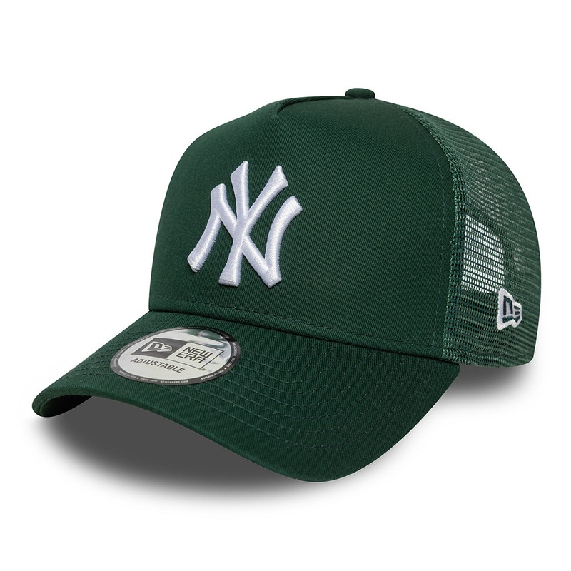 New Era New York Yankees A-Frame Trucker Cap – MLB League Essential – Dark Green-White Adjustable