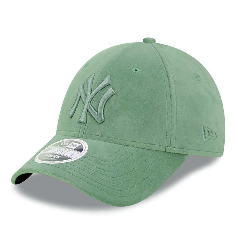 New Era Womens 9FORTY New York Yankees Baseball Cap – MLB Velour – Jade Adjustable