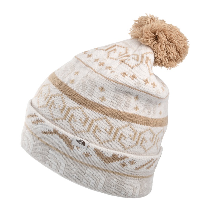 The North Face Hats Fair Isle Bobble Hat – Beige 1-Size
