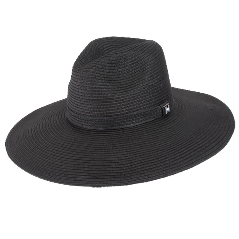 Wide Brim Black Safari Beach Hat – Peter Grimm Headwear Black Large (23 1/4″)