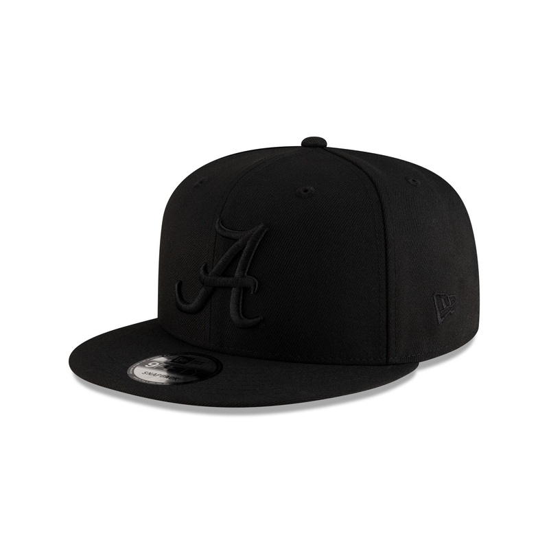 Alabama Crimson Tide Black on Black 9FIFTY Snapback Hat One Size