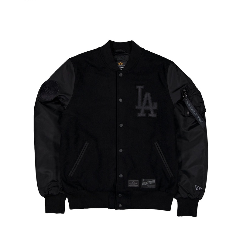 Alpha Industries x Los Angeles Dodgers MA-1 Wool Varsity Jacket Black S