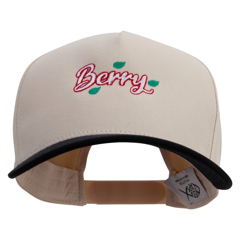 Berry Embroidered Premium Pro Style 5 Panels Cap Black Stone One Size