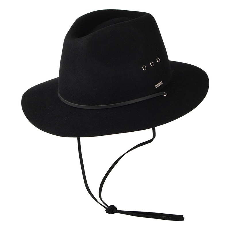 Brixton Hats Wesley Weather Guard Fedora Hat – Black Small-56cm