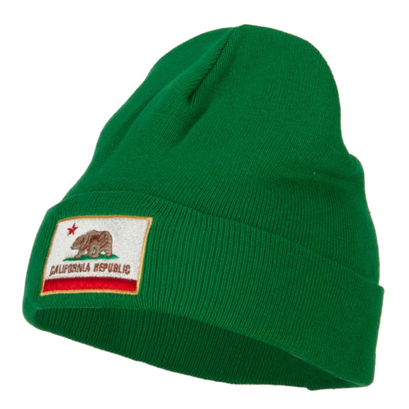 California Republic Embroidered Big Size Long Beanie Kelly XL-3XL