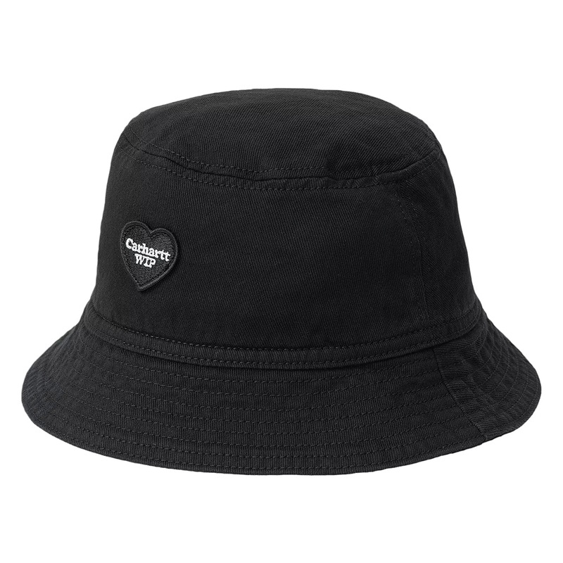 Carhartt WIP Hats Drewe Heart Cotton Twill Bucket Hat – Washed Black Small/Medium