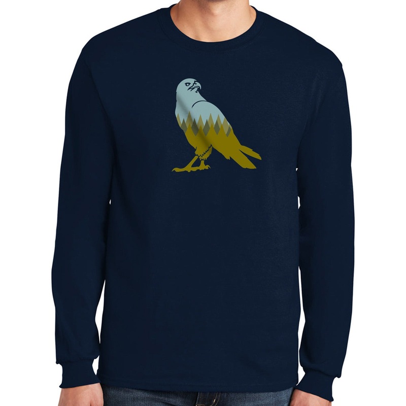 Forest Eagle Graphic Design Men’s Big Size Ultra Cotton Long Sleeve T-Shirt Navy XS