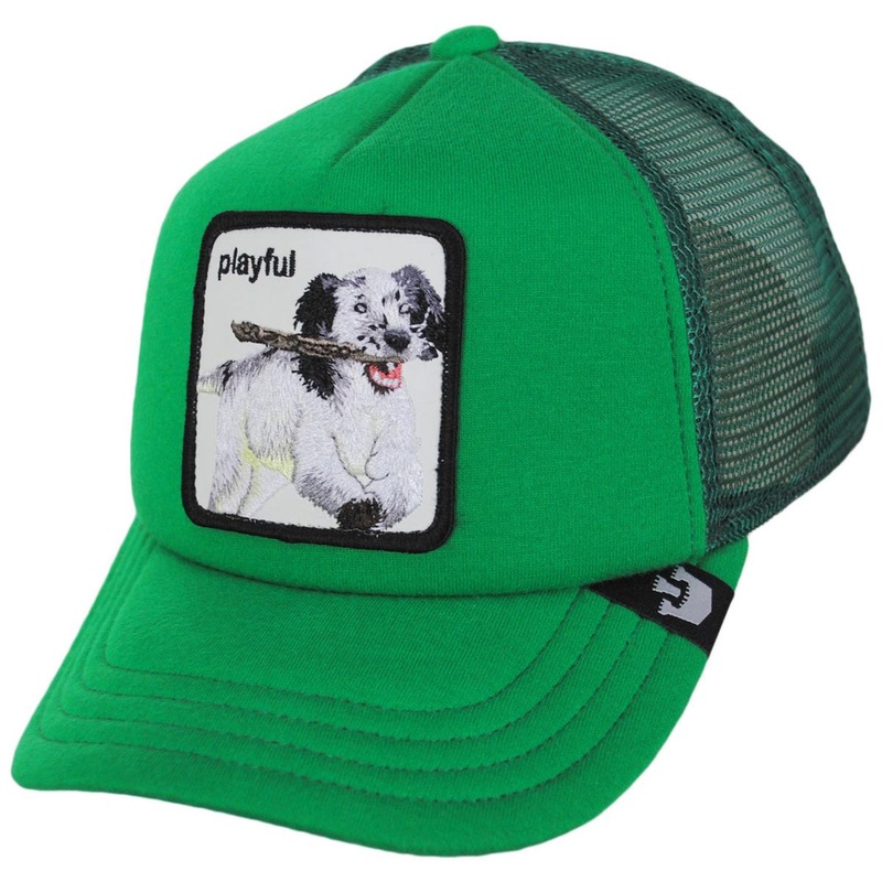 Kid’s Playtime Mesh Trucker Snapback Baseball Cap GREEN ADJUSTABLE