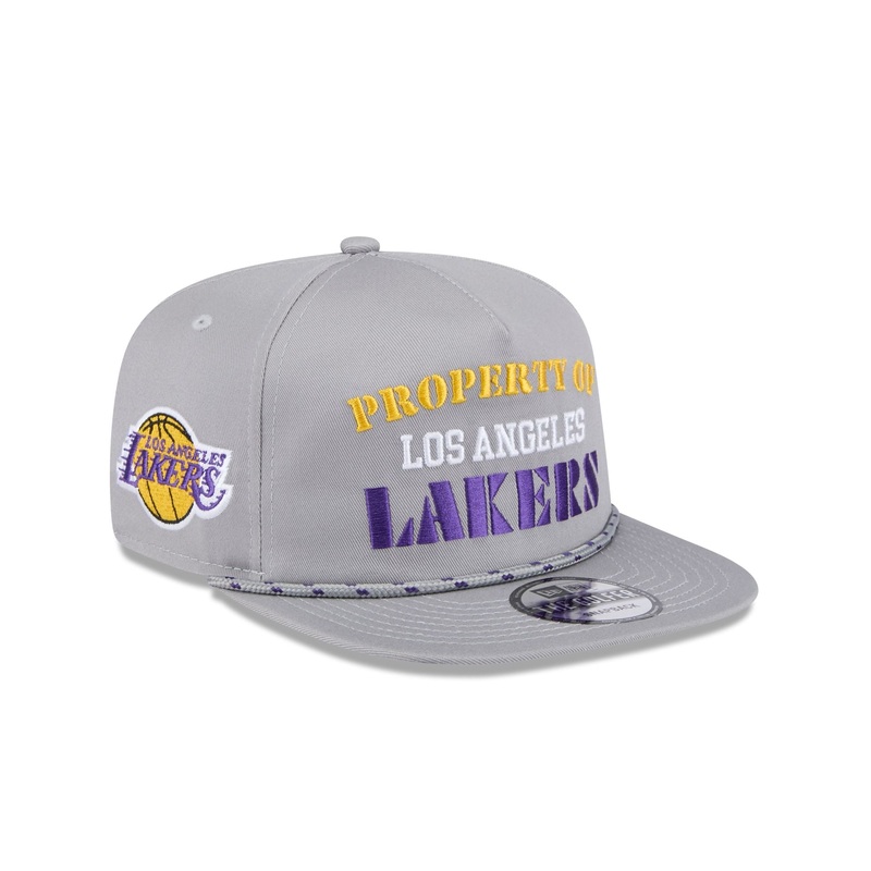 Los Angeles Lakers Vintage Gray Rope Golfer Hat One Size