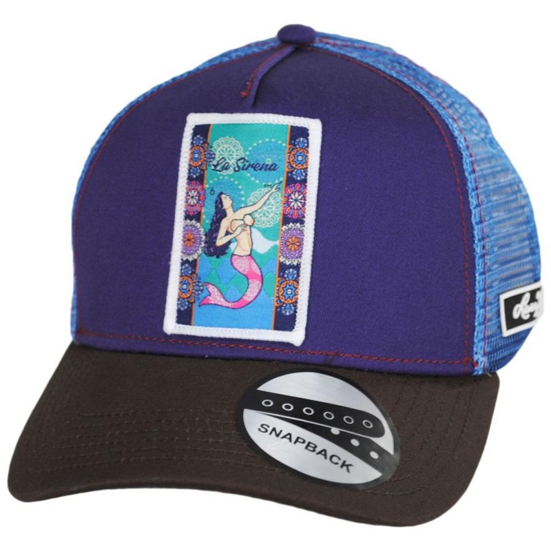 Loteria La Sirena Snapback Trucker Baseball Cap PURPLE ADJUSTABLE