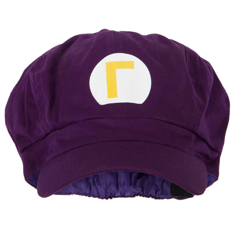 Mario Luigi Wario Waluigi Heat Transfer Cotton Elastic Newsboy Cap Purple M-L
