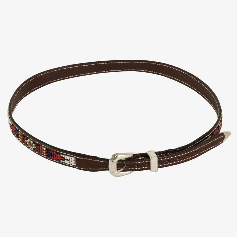 Mika | Beaded Leather Hat Band Multicolor OS