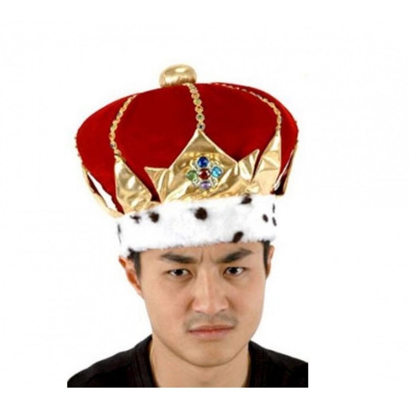 Plush Crown King Hat RED ONE SIZE FITS MOST