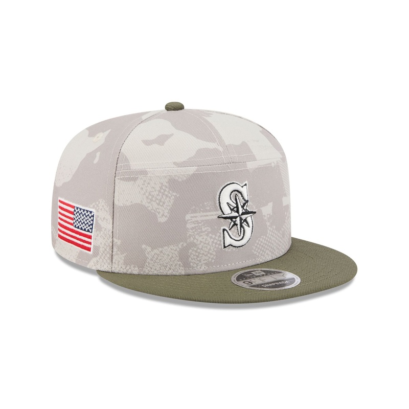Seattle Mariners Armed Forces Day 2025 Split Panel 9FIFTY Snapback Hat One Size