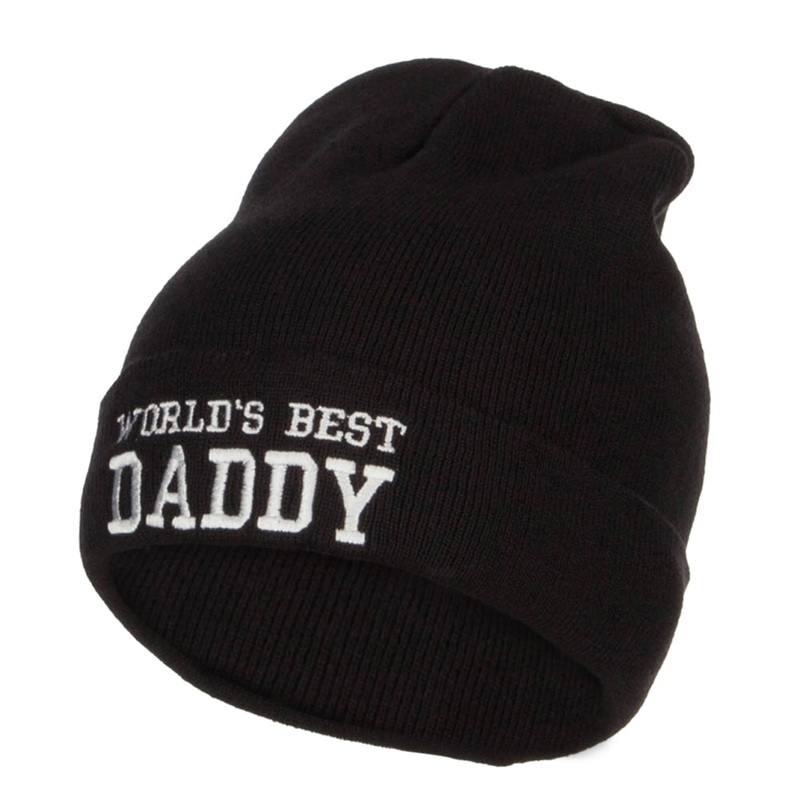 World’s Best Daddy Embroidered Big Long Beanie Black XL-3XL