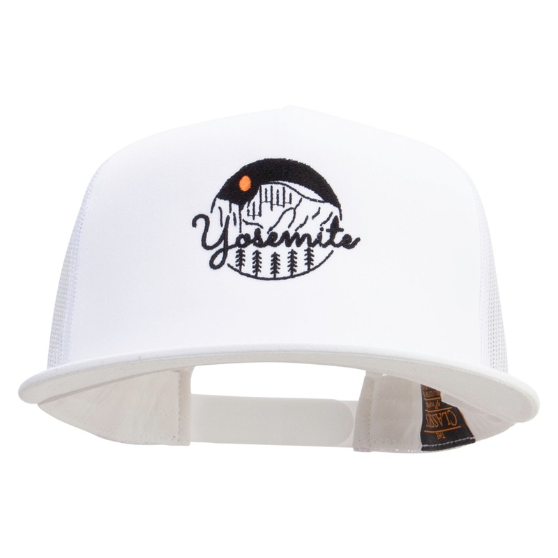 Yosemite Embroidered 5 Panel Mesh Trucker Snapback Cap White One Size