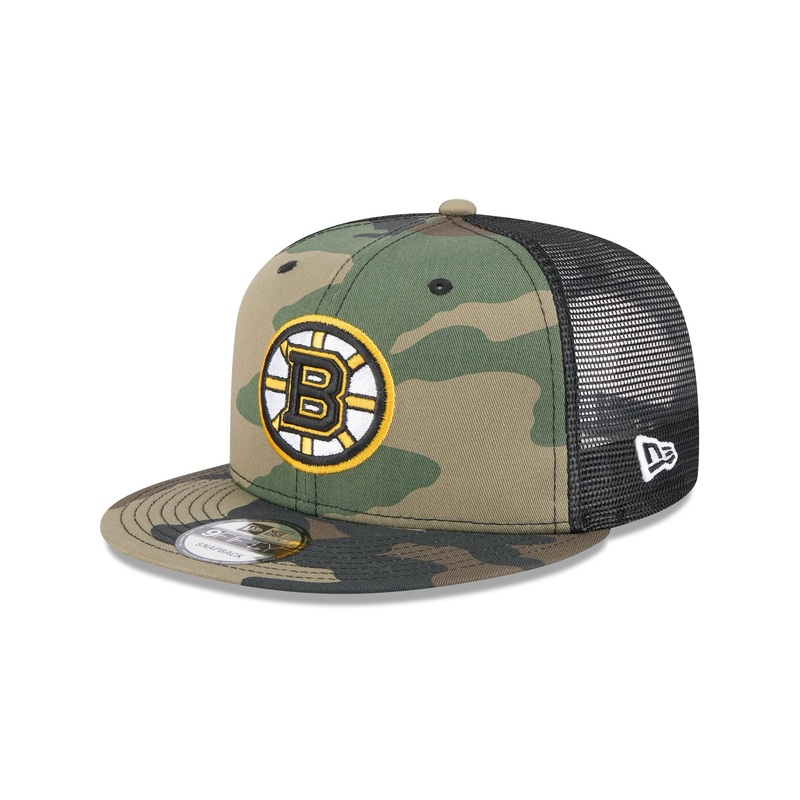 Boston Bruins Camo 9FIFTY Trucker Hat One Size