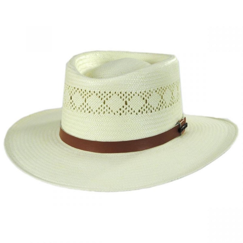 Brentwood Shantung Straw Gambler Hat NATURAL S