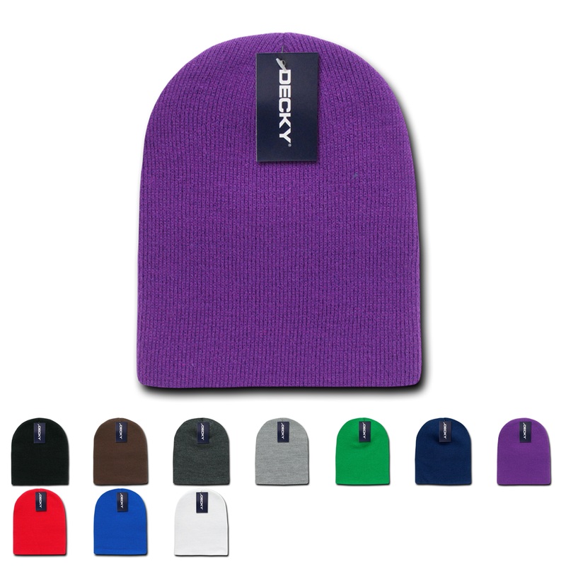 Decky 614 – Acrylic Short Beanie, Knit Cap – 614 Black