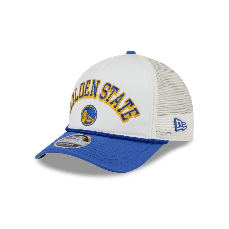 Golden State Warriors Chrome Arch 9FORTY M-Crown A-Frame Trucker Hat One Size
