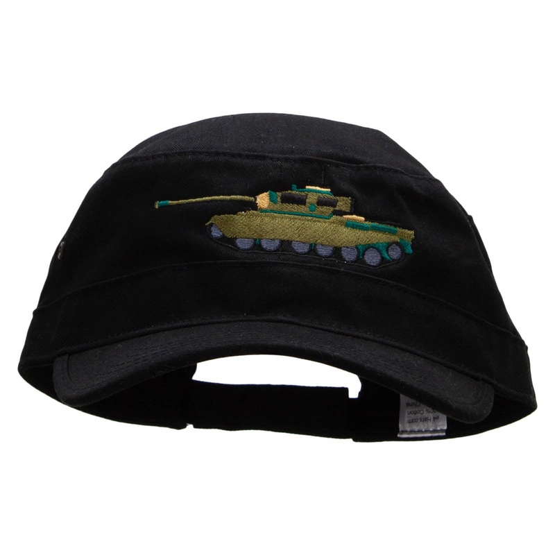 Military Tank Big Size Trendy Army Style Cap Black XL-3XL