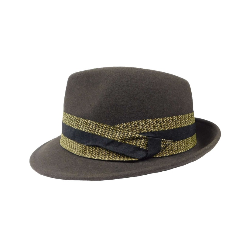 Wool  Felt Fedora Hats, Olive- Jeanne Simmons Hats