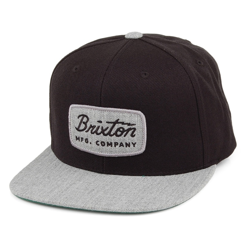 Brixton Hats Jolt Snapback Cap – Black-Grey Adjustable