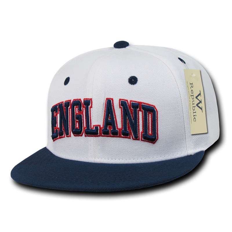 England Hat Snapback Flat Bill Country Cap – WR101 White